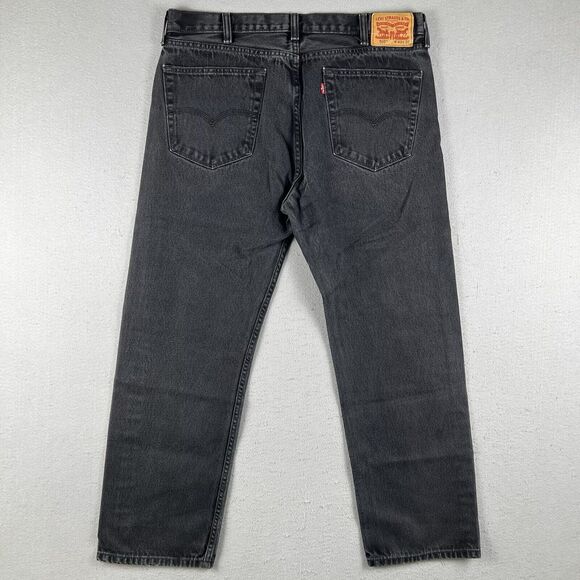 Levi’s 505 Jeans Men’s 40x32 Black Denim Regular Fit Mid Rise Pants - Picture 16 of 16
